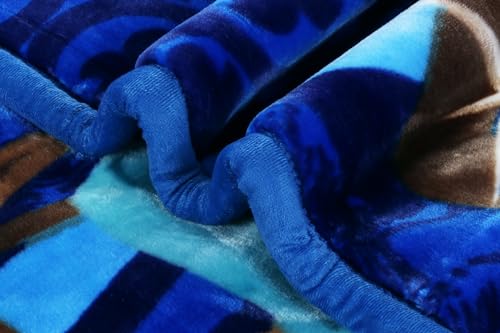 Image of Nestl Korean Mink Blanket King Size - 12 Lbs Velvet Fleece Korean Blanket - 2 Ply Warm & Thick Winter Blanket - Wrinkle & Fade Resistant - 87 x 94 Inches (Blue)