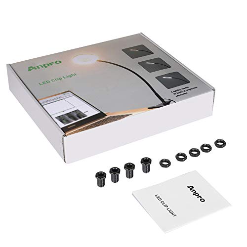 Anpro LED Klemmleuchte Schwanenhals Klemmleuchte, Clip Tischlampe 3 Modi & 10 Dimmstufen für Bett Schreibtisch Büro… – Bild 7