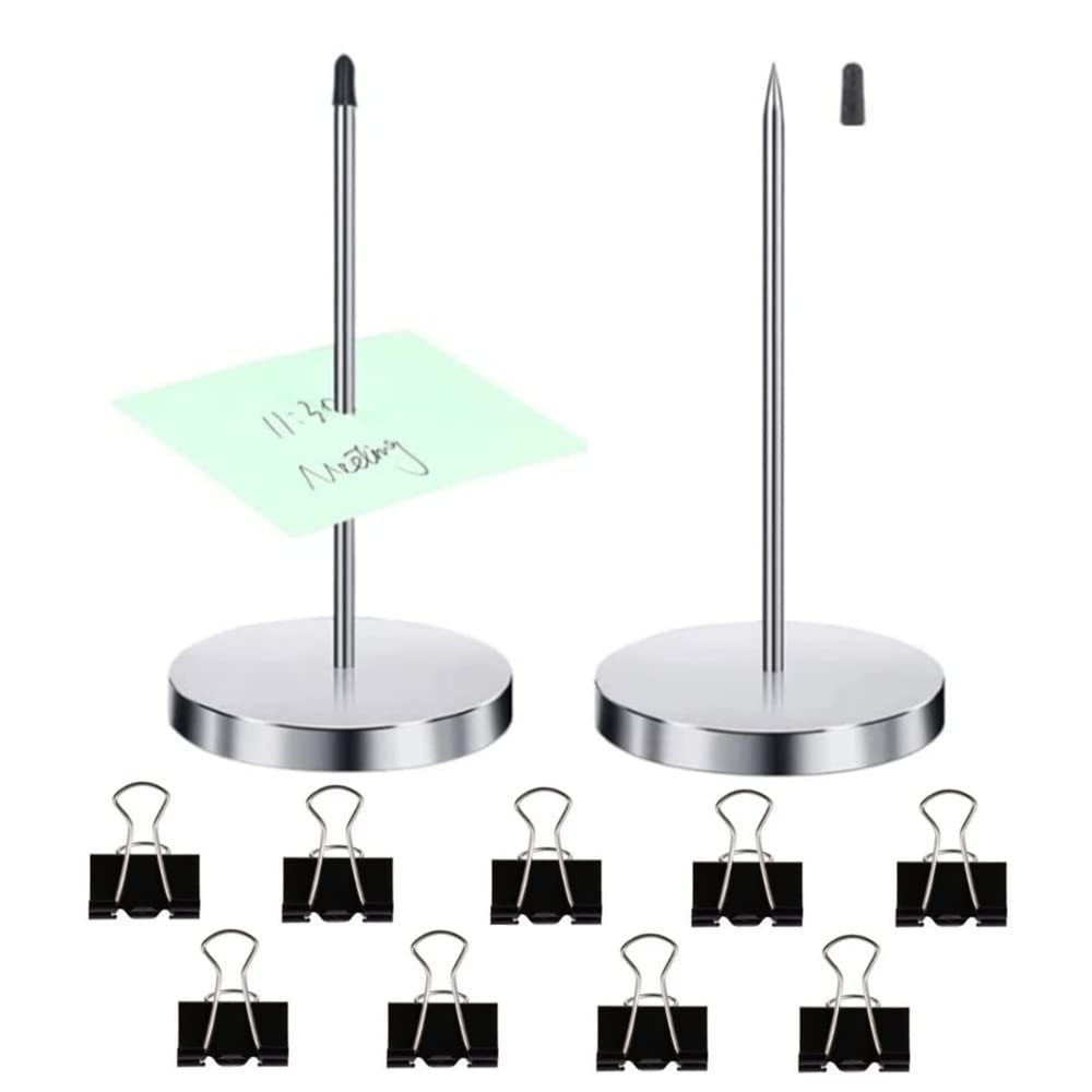 Bekecidi Lot De 2 Pics à Tickets En Métal Avec Base Ronde