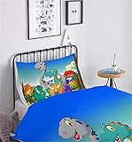 Pflegeetikett: Das Dinosaurier Bettwäscheset ist maschinen waschbar und trocknergeeignet.