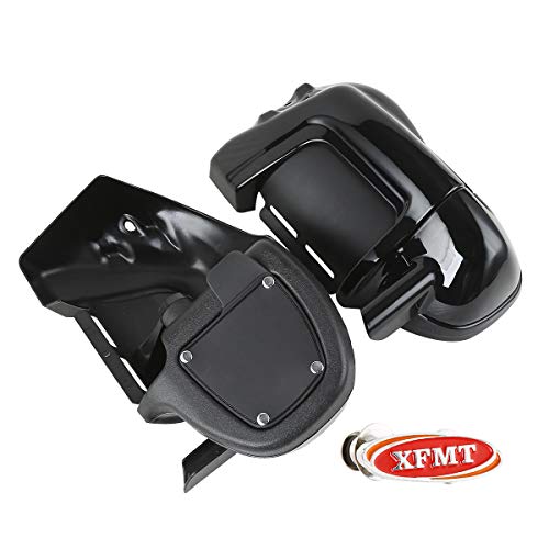 Xfmt Vivid Black Lower Vented Leg Fairings Cap Glove Box Fits 1983-2013 Harley Touring Models Flt, Flht, Flhtcu, Flhrc, Road King, Street Glide, Electra Glide, Ultra-Classic, Road Glide #TOP5