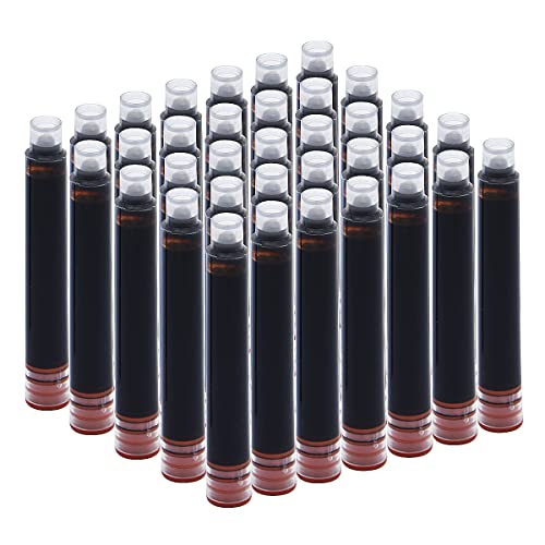 SIPLIV 35 cartuchos de tinta, 3,4 mm de diámetro de diámetro de la pluma estilográfica de caligrafía Cartuchos de tinta de repuesto - marrón