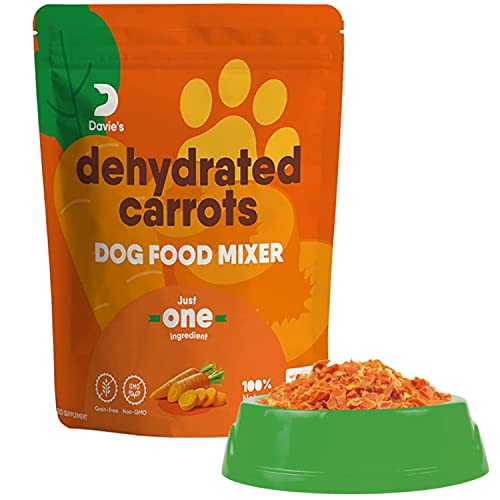 DAVIE'S NATURALS Dehydrated Carrots for The Perfect Dog Poop Every Time - Organic High Fiber Dog Food, Dog Probiotic, Diarrhea Treatment, Constipation Relief, and Digestive Support