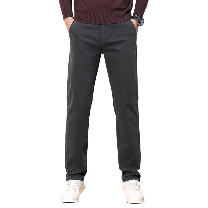 SSLR Mens Casual Pants Work Relaxed Fit Stretch Comfort Loose Zipper Pockets