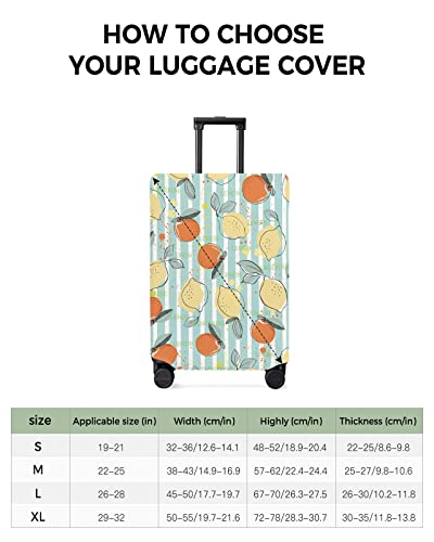 Travel Luggage Cover Large Suitcase Cover Fit for 26-28 Inch Luggage Luggage Protector Suitcase Cover Scratchproof Watercolor Art Lemon Texture Green Stripes Luggage Cover Protector for Suitcase3