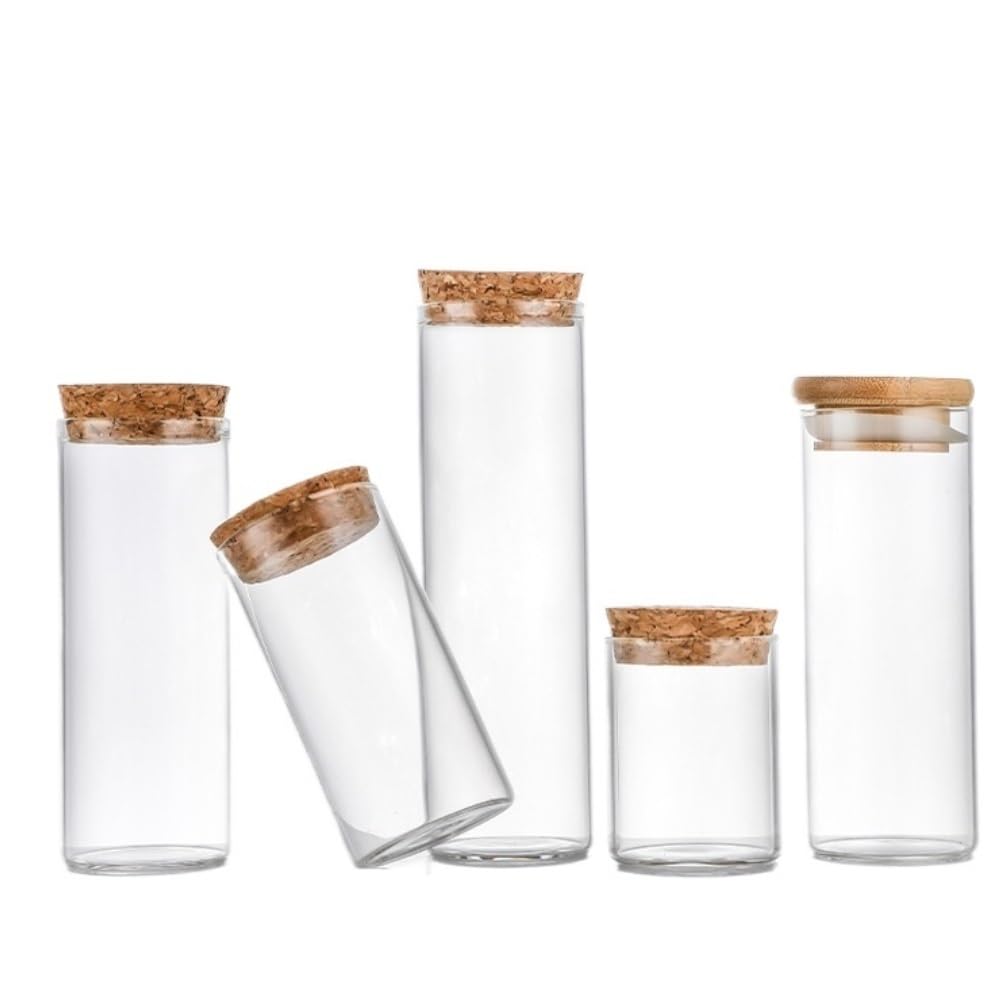 20 Pcs Provette In Vetro Con Tappo In Sughero – Mini Bottiglie 50-240ml Per Matrimoni, Decorazioni, Regali(47 * 180 240ml)