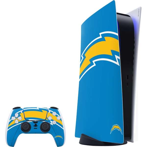 Skinit Decal Gaming Skin Compatible with PS5 Bundle - Officially Licensed NFL Los Angeles Chargers Large Logo Design