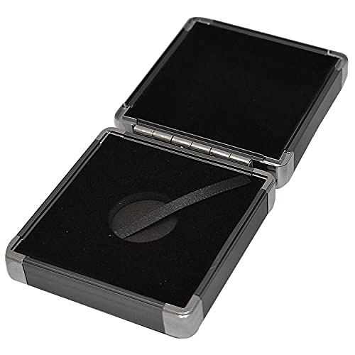 Caja exhibidora de aluminio gris para moneda miniatura 1