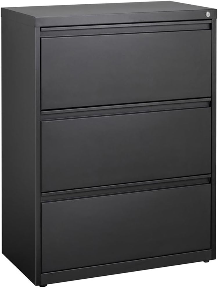 Hirsh 30-in Wide HL10000 Series Metal 3 Drawer Lateral File Cabinet Black