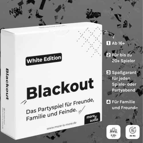 more is more Blackout, White Edition, The Party Game for Friends Family and Enemies - Image 2