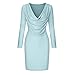 ZBYY Women's Long Sleeve Elegant Sexy Bodycon Ruched Mini Cocktail Dress Wrap Front Casual Basic Fitted Short Dress