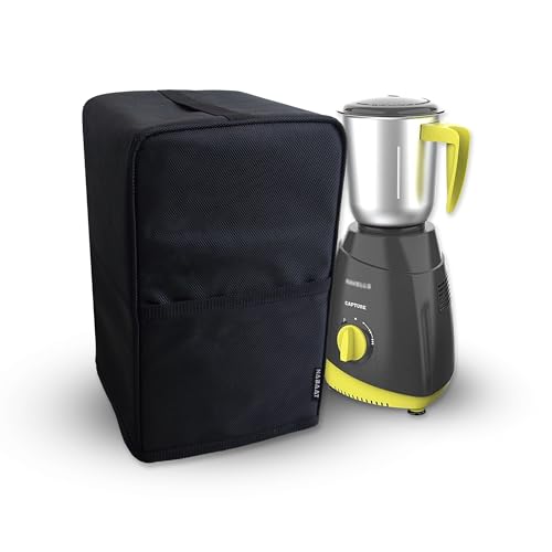 Nabaat PVC Polyester Mixer Grinders Waterproof Dust Cover For Kitchen Table Top Standard Size, Black (8"X 8"X 12.5")