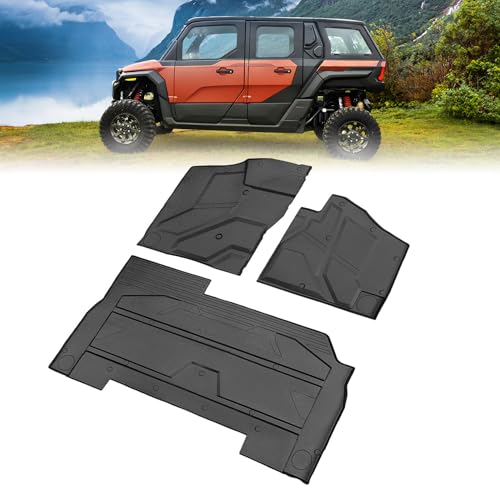 KEMIMOTO TPE Floor Mat Compatible with Polaris Xpedition XP 5/ADV 5 2024+ Front and Rear Anti-Slip Foot Mat Easy to Clean Waterproof Footwell Mats Compatible with Polaris Xpedition Accessories 3 PCS