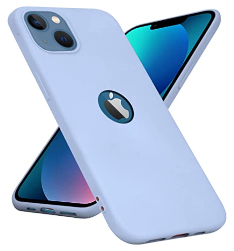 Image of VONZEE Liquid Silicone Soft Back Cover for iPhone 13 Case, Shockproof Slim Camera & Full Body Protection Non Yellowing Cover with Microfiber Lining & Logo Cut (6.1 Inch) - Sierra Blue