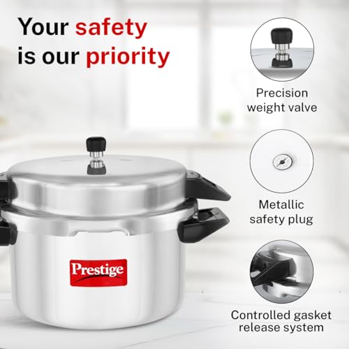 Image of Prestige Popular Aluminium Outer Lid Pressure Cooker, 16 Litres, Silver, 16 Liter