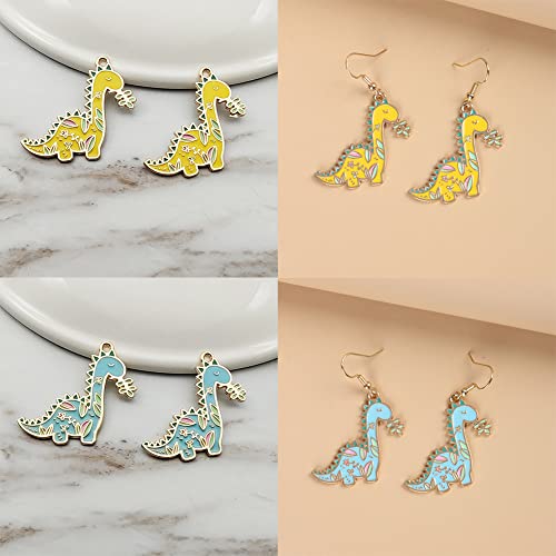 16Pcs Small Large Dinosaur Charms Mens Jewelry Making Supplies Funny Charms Dinosaur Pendants Charms Enamel 18K Gold Charms Cool Jewelry Making Charms For Girls Diy Crafts Cute Charms Green Dinosaur #TOP4