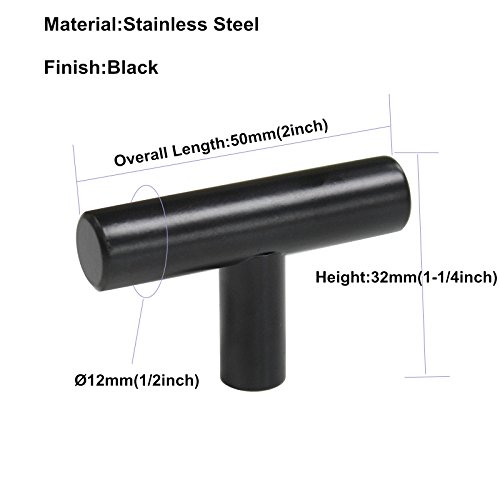 LS201BK - 20 pomelli per mobili, in acciaio inox