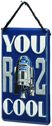 Miniatura 2 de Open Road Brands Disney Star Wars You R 2 Cool R2D2 - Cartel colgante de metal en relieve, bonito letrero de Star Wars para decoración del hogar,