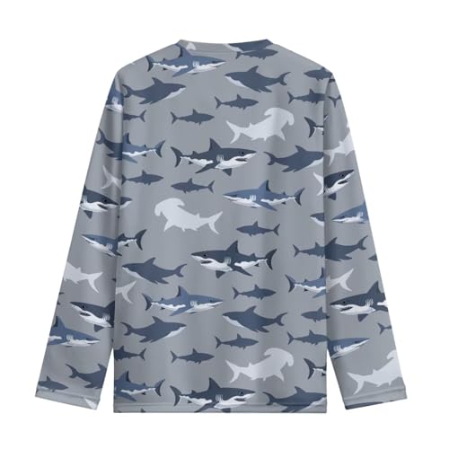 Long Sleeve Shirts for Boys Trendy Crew Neck Pullover Casual Loose Basic Sports Top Size 3-163