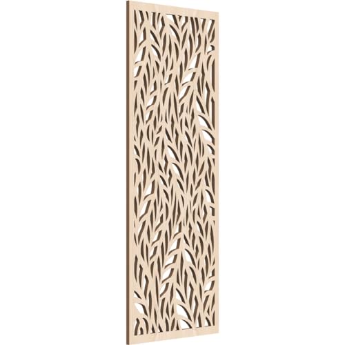 Image of Ortonville Decorative Pierced Fretwork Wood Wall Panels, 11 3 /8 inchW x 29 3 /8 inchH x 1 /4 inchT, Red Oak