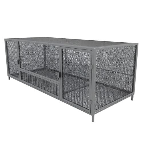 BJPQD 犬 ケージ ペットフェンス 鶏小屋 デグー ケージ 屋外用 アヒル ペット用 ウサギ 飼育用 大型サイズ バタフライロック 天窓付き フリップ式デザイン 焼付塗装 底面補強梁 太め角パイプ 安定性高め 耐荷重性 家禽に無害 自動ロック機能 両開