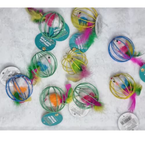 Bola Para Gato de 6 cm com Rato Vazada Color