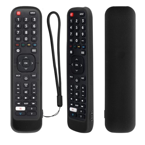 Custodia Protettiva silicone Remoto Compatibile con Hisense Telecomando EN2A27 EN2X27HS EN2BO27H ERF2K60H EN2BI27H per originale TV Nero