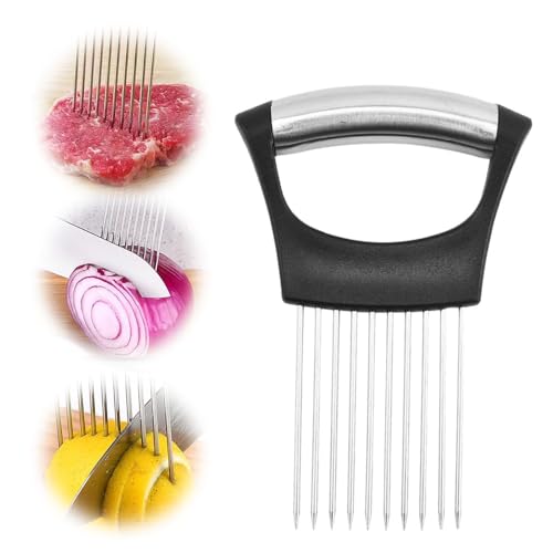 Stainless Steel Onion Slice Holder, Slicing Fruit Egg Slicer Onion