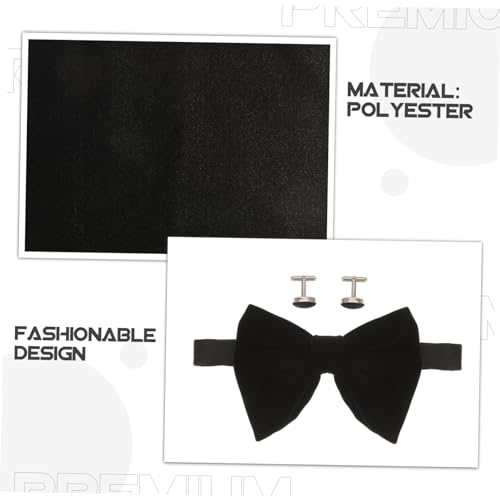 Set de pajarita con pañuelo y gemelos para mujer miniatura 6