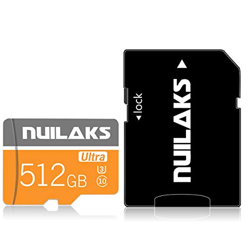 512 Go Cartes Micro SD avec Adaptateur Carte Haute Vitesse pour Nintendo Switch, Android, Smartphones, Appareil Photo numérique, Tablette et Drone