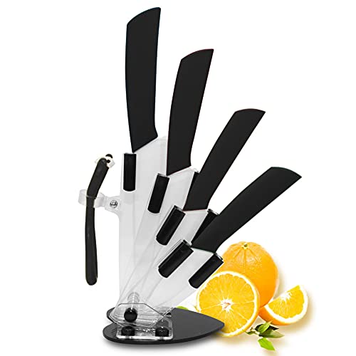 5-Piece Black Ceramic Knife Set
