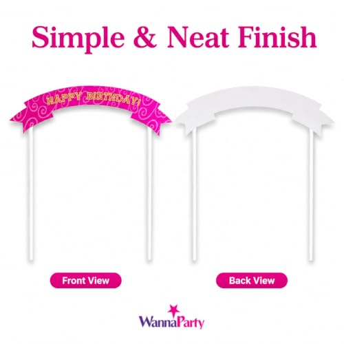 Image of Wanna Party Cake Toppers Set - 5 Pc, Pink