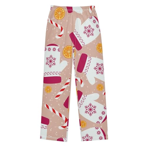 Boys' Pants Christmas Mittens Candy Long Bottoms Jogger Pants Elastic Waist Trousers with Pockets S-XL