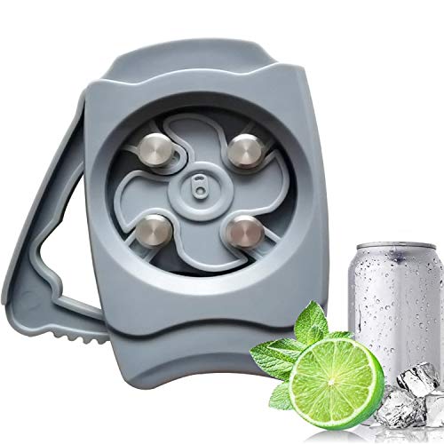 Manual Can Opener Hand Held, Safety Easy Manual Can Opener Smooth Edge Manual Bar Tool, Kitchen Household Beer Can Opener Go Swing Topless Can Opener(Fits 8-19 oz Beverage Cans) (Grey)