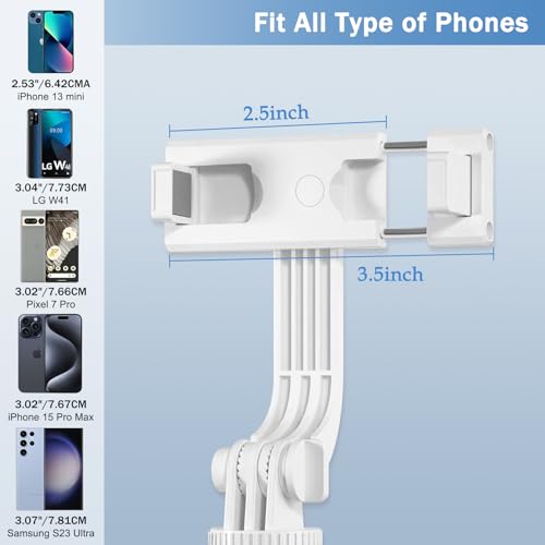Image of Selfie Stick Tripod with Fill Light, Phone Selfie Stick,Durable Stainless Steel Design,Bluetooth Remote Control,and Stable Three-Legged Support for Live Broadcasts,Video Shooting (White)