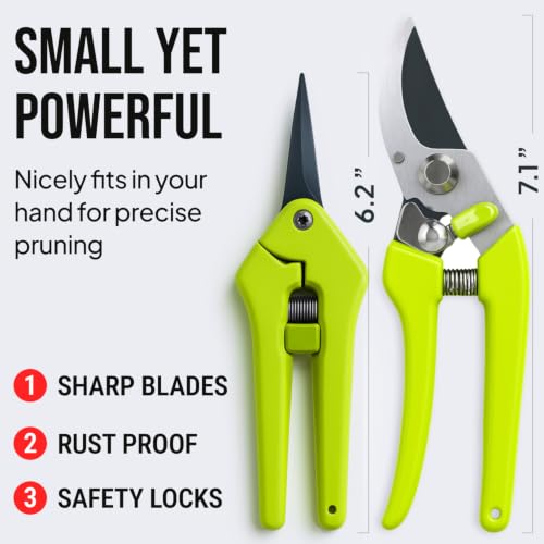 2-Pack Stainless Steel Gardening Scissors, Pruning Shears and Clippers for Gardening - Image 2