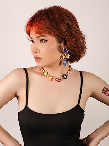 OJERRY Costume Byzantine Medieval Renaissance Bold Chunky Statement Heart Pendant Choker Necklace Cool Jewelry Necklaces Coolest Gifts for Women Chunky Trendy In Their 30s2