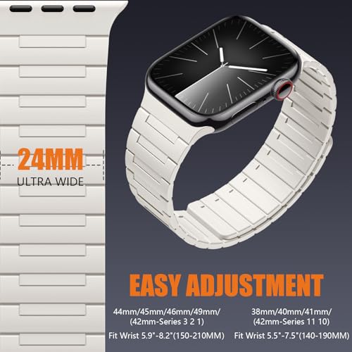Image of SNBLK Magnetic Watchband Compatible with Apple Watch for Men 44mm 45mm 46mm 49mm 42mm 41mm 40mm 38mm Women, Silicone Sport Strong Magnet Strap for iWatch Series 11 Ultra 3 Ultra 2 Se 10 9 8 7 6 5 4 1