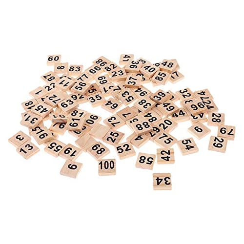 2x100 Pieces Wooden Puzzles Numbers Tiles Wood Crafts Kids Creative Game Toy | Multi-Purpose Craft Supplies | Crafting Pieces | Wooden Pieces-image-27