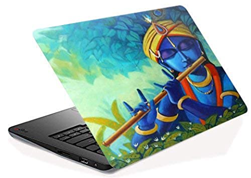 Image of Elton Paint Krishna Theme Laptop Skin Sticker Decal,13.3 inch 14 inch 15 inch 15.4 inch 15.6 inch Laptop Universal Vinyl Skin Sticker Cover Dustproof Waterproof Art Decal Protector with Free 2 Wrist Pad Skins