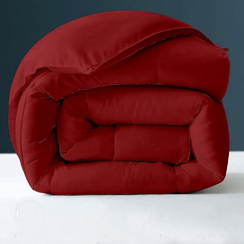 Image of Day Care - 600 GSM Hotel Quality-Down Alternative Microfiber Comforter for Heavy Winter Single Bed Comforter /Blanket /Rajai (60 inch x 90 inch Inches /228cm x 228cm) - Comforter Single Bed|Burgundy