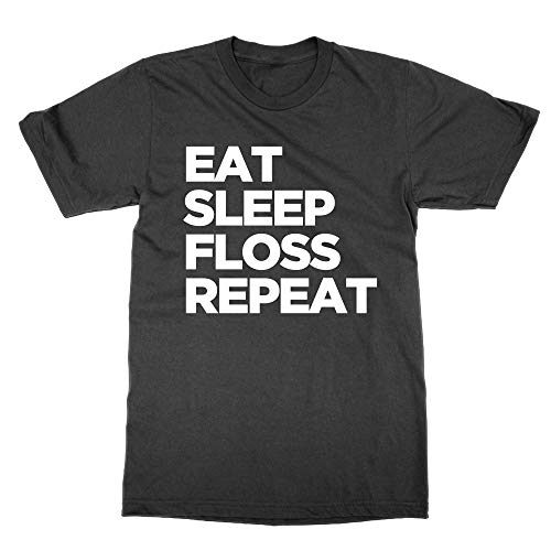 T-shirt Eat Sleep Floss Repeat en coton peigné premium uni