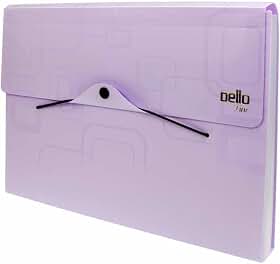 Pasta Sanfonada Plastica A4 12 Divisoes Roxa Dellofine - 01 Unidade, Dello, 6070R.0012, Roxa
