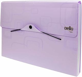 Pasta Sanfonada Plastica A4 12 Divisoes Roxa Dellofine - 01 Unidade, Dello, 6070R.0012, Roxa