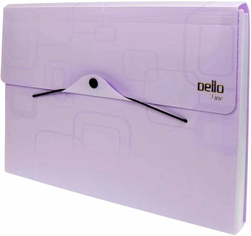 Pasta Sanfonada Plastica A4 12 Divisoes Roxa Dellofine - 01 Unidade, Dello, 6070R.0012, Roxa