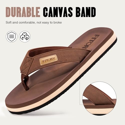Image of FITORY Men's Flip-Flops, Thongs Sandals Comfort Slippers for Beach