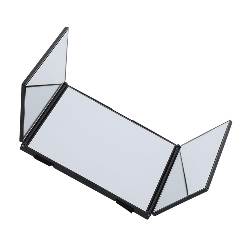 Joyzan Foldable Makeup Mirror, Car Trifold View Mirror Folding Visor Vanity Tri Fold Portable High Definition Cosmetic Travel Sun Universal Hook Loop