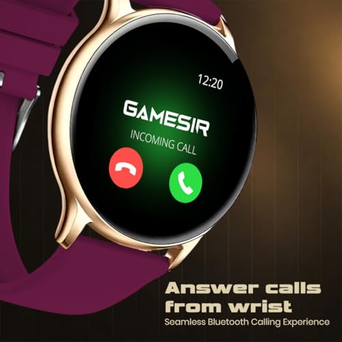 Image of GameSir Evo Vista Smartwatch, 1.39 inch HD Round Display, Bluetooth Calling, Heart Rate & SPO₂, 100+ Sports Modes, IP67, Long Battery Life for Men & Women (Maroon)