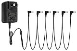 STRICH Guitar Pedal Power Supply Adapter 9V DC 1A Tip Negative, 6 Way Daisy Chain Cables, Power Adap