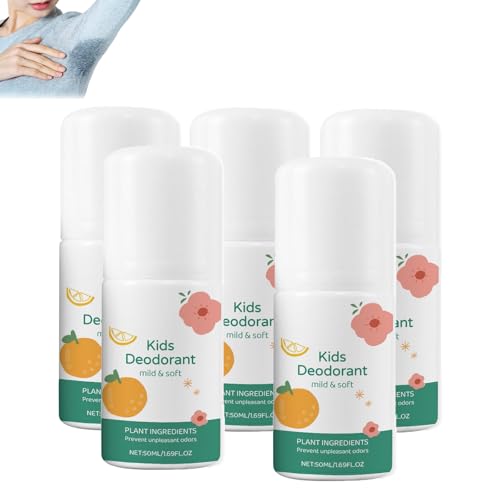 Desodorante natural para niños y adolescentes, desodorante enrollable contra la sudoración, suave desodorante para proteger la piel, prevenir la piel seca, desodorante corporal hipoalergénico, fresco